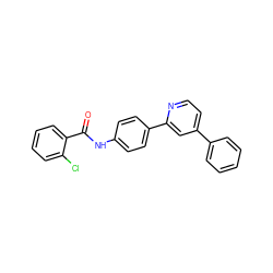 O=C(Nc1ccc(-c2cc(-c3ccccc3)ccn2)cc1)c1ccccc1Cl ZINC000072183049