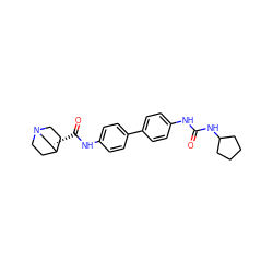 O=C(Nc1ccc(-c2ccc(NC(=O)[C@H]3CN4CCC3CC4)cc2)cc1)NC1CCCC1 ZINC000006745745