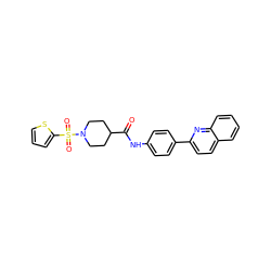 O=C(Nc1ccc(-c2ccc3ccccc3n2)cc1)C1CCN(S(=O)(=O)c2cccs2)CC1 ZINC000040392716