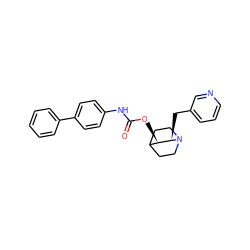 O=C(Nc1ccc(-c2ccccc2)cc1)O[C@@H]1C2CCN(CC2)[C@@H]1Cc1cccnc1 ZINC000028523099