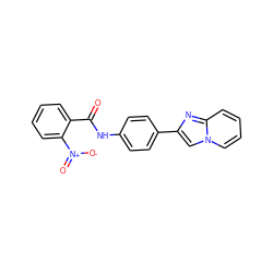 O=C(Nc1ccc(-c2cn3ccccc3n2)cc1)c1ccccc1[N+](=O)[O-] ZINC000003893798