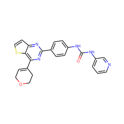 O=C(Nc1ccc(-c2nc(C3=CCOCC3)c3sccc3n2)cc1)Nc1cccnc1 ZINC000045373612