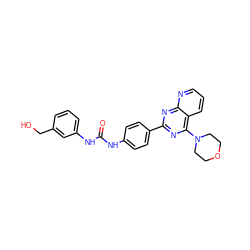 O=C(Nc1ccc(-c2nc(N3CCOCC3)c3cccnc3n2)cc1)Nc1cccc(CO)c1 ZINC001772633248