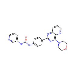 O=C(Nc1ccc(-c2nc(N3CCOCC3)c3ncccc3n2)cc1)Nc1cccnc1 ZINC000103256388