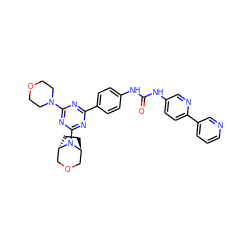 O=C(Nc1ccc(-c2nc(N3CCOCC3)nc(N3[C@H]4CC[C@H]3COC4)n2)cc1)Nc1ccc(-c2cccnc2)nc1 ZINC000101366788