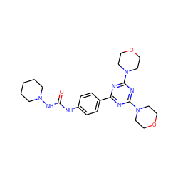 O=C(Nc1ccc(-c2nc(N3CCOCC3)nc(N3CCOCC3)n2)cc1)NN1CCCCC1 ZINC000045357767