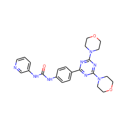 O=C(Nc1ccc(-c2nc(N3CCOCC3)nc(N3CCOCC3)n2)cc1)Nc1cccnc1 ZINC000045371945