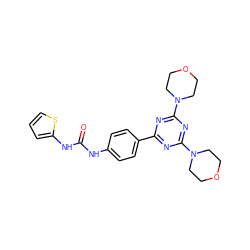 O=C(Nc1ccc(-c2nc(N3CCOCC3)nc(N3CCOCC3)n2)cc1)Nc1cccs1 ZINC000045371942