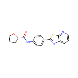 O=C(Nc1ccc(-c2nc3cccnc3s2)cc1)[C@@H]1CCCO1 ZINC000004062983