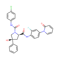 O=C(Nc1ccc(-n2ccccc2=O)cc1F)[C@H]1C[C@](O)(c2ccccc2)CN1C(=O)Nc1ccc(Cl)cc1 ZINC000038995990