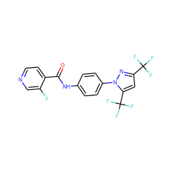 O=C(Nc1ccc(-n2nc(C(F)(F)F)cc2C(F)(F)F)cc1)c1ccncc1F ZINC000002022634