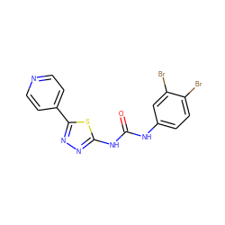 O=C(Nc1ccc(Br)c(Br)c1)Nc1nnc(-c2ccncc2)s1 ZINC000096284273