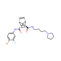 O=C(Nc1ccc(Br)c(F)c1)[C@@H]1[C@@H]2C=C[C@H]([C@H]1C(=O)NCCCCN1CCCC1)C21CC1 ZINC000168536610