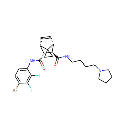 O=C(Nc1ccc(Br)c(F)c1F)[C@@H]1[C@@H]2C=C[C@H]([C@H]1C(=O)NCCCCN1CCCC1)C21CC1 ZINC000168527931