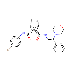 O=C(Nc1ccc(Br)cc1)[C@@H]1[C@@H]2C=C[C@H]([C@H]1C(=O)NC[C@H](c1ccccc1)N1CCOCC1)C21CC1 ZINC000168564313