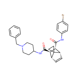 O=C(Nc1ccc(Br)cc1)[C@@H]1[C@@H]2C=C[C@H]([C@H]1C(=O)NC1CCN(Cc3ccccc3)CC1)C21CC1 ZINC000168414837