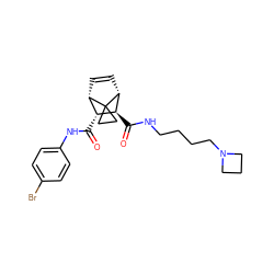 O=C(Nc1ccc(Br)cc1)[C@@H]1[C@@H]2C=C[C@H]([C@H]1C(=O)NCCCCN1CCC1)C21CC1 ZINC000168458947