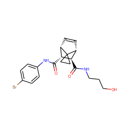 O=C(Nc1ccc(Br)cc1)[C@@H]1[C@@H]2C=C[C@H]([C@H]1C(=O)NCCCO)C21CC1 ZINC000168592411