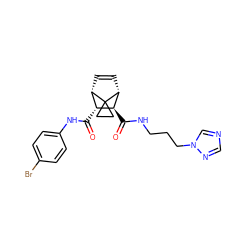 O=C(Nc1ccc(Br)cc1)[C@@H]1[C@@H]2C=C[C@H]([C@H]1C(=O)NCCCn1cncn1)C21CC1 ZINC000168383609