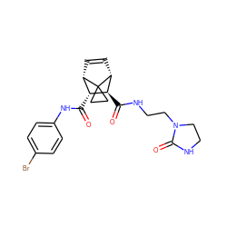 O=C(Nc1ccc(Br)cc1)[C@@H]1[C@@H]2C=C[C@H]([C@H]1C(=O)NCCN1CCNC1=O)C21CC1 ZINC000168497687