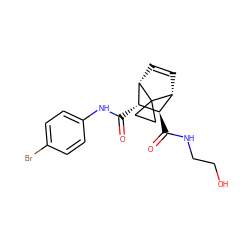 O=C(Nc1ccc(Br)cc1)[C@@H]1[C@@H]2C=C[C@H]([C@H]1C(=O)NCCO)C21CC1 ZINC000168404800