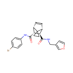 O=C(Nc1ccc(Br)cc1)[C@@H]1[C@@H]2C=C[C@H]([C@H]1C(=O)NCc1ccoc1)C21CC1 ZINC000168358720