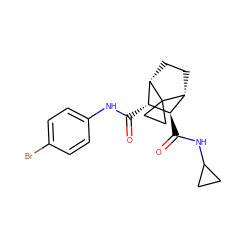 O=C(Nc1ccc(Br)cc1)[C@@H]1[C@@H]2CC[C@H]([C@H]1C(=O)NC1CC1)C21CC1 ZINC000168350411