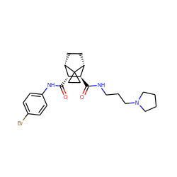 O=C(Nc1ccc(Br)cc1)[C@@H]1[C@@H]2CC[C@H]([C@H]1C(=O)NCCCN1CCCC1)C21CC1 ZINC000168395163