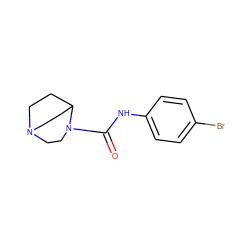 O=C(Nc1ccc(Br)cc1)N1CCN2CCC1CC2 ZINC000033978508