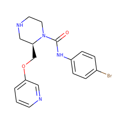 O=C(Nc1ccc(Br)cc1)N1CCNC[C@@H]1COc1cccnc1 ZINC000114578885