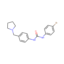 O=C(Nc1ccc(Br)cc1)Nc1ccc(CN2CCCC2)cc1 ZINC000013325244