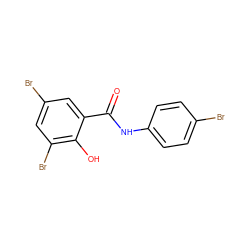 O=C(Nc1ccc(Br)cc1)c1cc(Br)cc(Br)c1O ZINC000000538492