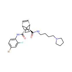 O=C(Nc1ccc(Br)cc1F)[C@@H]1[C@@H]2C=C[C@H]([C@H]1C(=O)NCCCCN1CCCC1)C21CC1 ZINC000168519756