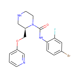 O=C(Nc1ccc(Br)cc1F)N1CCNC[C@@H]1COc1cccnc1 ZINC000114573531