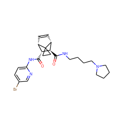 O=C(Nc1ccc(Br)cn1)[C@@H]1[C@@H]2C=C[C@H]([C@H]1C(=O)NCCCCN1CCCC1)C21CC1 ZINC000168404222