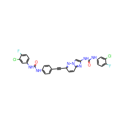 O=C(Nc1ccc(C#Cc2ccc3nc(NC(=O)Nc4ccc(F)c(Cl)c4)cn3n2)cc1)Nc1ccc(F)c(Cl)c1 ZINC001772628970