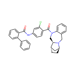 O=C(Nc1ccc(C(=O)N2C[C@@H]3[C@H]4CC[C@@H](C4)N3Cc3ccccc32)c(Cl)c1)c1ccccc1-c1ccccc1 ZINC000100926746