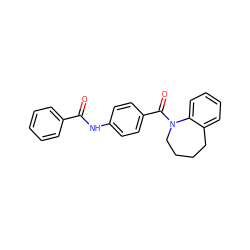 O=C(Nc1ccc(C(=O)N2CCCCc3ccccc32)cc1)c1ccccc1 ZINC000013757941