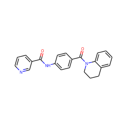 O=C(Nc1ccc(C(=O)N2CCCc3ccccc32)cc1)c1cccnc1 ZINC000013757931