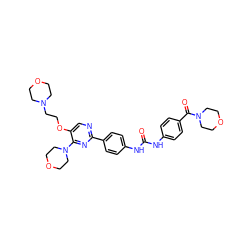 O=C(Nc1ccc(C(=O)N2CCOCC2)cc1)Nc1ccc(-c2ncc(OCCN3CCOCC3)c(N3CCOCC3)n2)cc1 ZINC000205768103