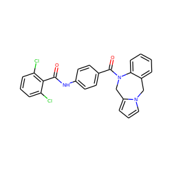 O=C(Nc1ccc(C(=O)N2Cc3cccn3Cc3ccccc32)cc1)c1c(Cl)cccc1Cl ZINC000013534559