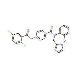 O=C(Nc1ccc(C(=O)N2Cc3cccn3Cc3ccccc32)cc1)c1cc(Cl)ccc1Cl ZINC000013534555