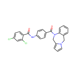 O=C(Nc1ccc(C(=O)N2Cc3cccn3Cc3ccccc32)cc1)c1ccc(Cl)cc1Cl ZINC000000600398