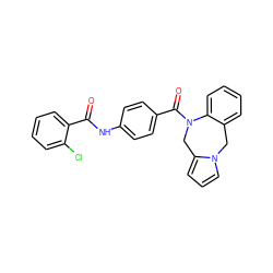 O=C(Nc1ccc(C(=O)N2Cc3cccn3Cc3ccccc32)cc1)c1ccccc1Cl ZINC000013534538