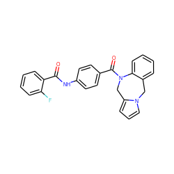 O=C(Nc1ccc(C(=O)N2Cc3cccn3Cc3ccccc32)cc1)c1ccccc1F ZINC000013534533