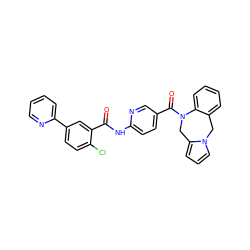 O=C(Nc1ccc(C(=O)N2Cc3cccn3Cc3ccccc32)cn1)c1cc(-c2ccccn2)ccc1Cl ZINC000029464881