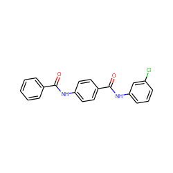 O=C(Nc1ccc(C(=O)Nc2cccc(Cl)c2)cc1)c1ccccc1 ZINC000000991048