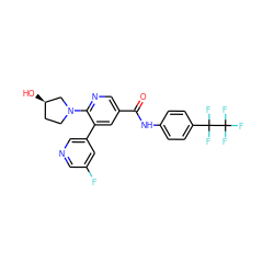 O=C(Nc1ccc(C(F)(F)C(F)(F)F)cc1)c1cnc(N2CC[C@@H](O)C2)c(-c2cncc(F)c2)c1 ZINC001772636937