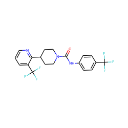 O=C(Nc1ccc(C(F)(F)F)cc1)N1CCC(c2ncccc2C(F)(F)F)CC1 ZINC000028094633