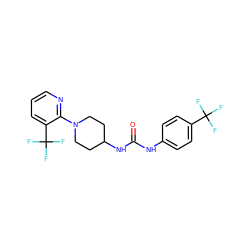 O=C(Nc1ccc(C(F)(F)F)cc1)NC1CCN(c2ncccc2C(F)(F)F)CC1 ZINC000013612012